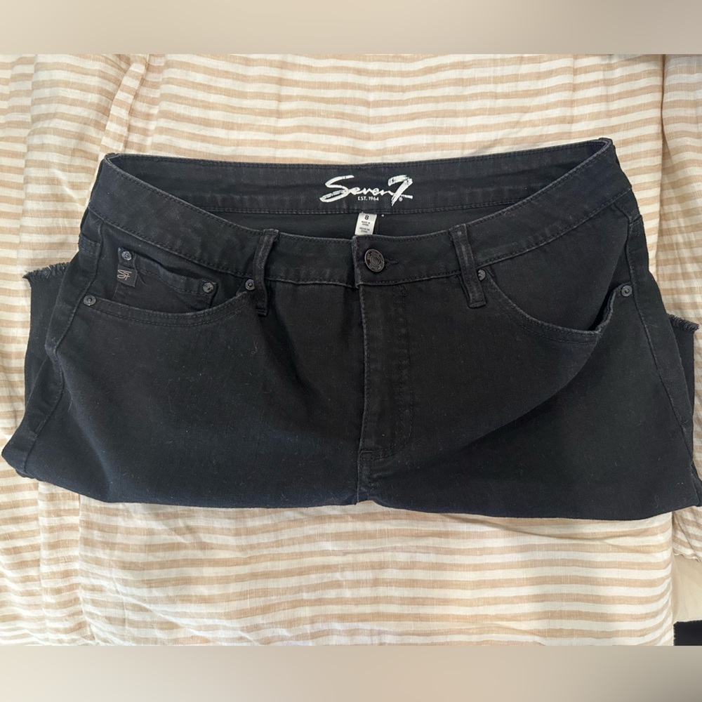 Seven7 Black Relaxed Bermuda Shorts